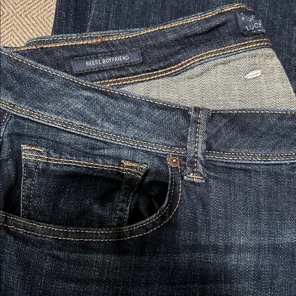 Lucky Brand Dark Indigo Boyfriend Jeans
